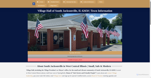 Security scan screenshot of https://southjacksonville-il.gov/