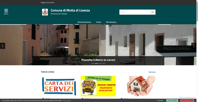 Security scan screenshot of https://www.comune.mottadilivenza.tv.it/home