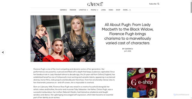 Security scan screenshot of https://igafencu.com/articles/florence-pugh
