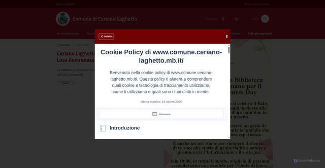Security scan screenshot of https://www.comune.ceriano-laghetto.mb.it/