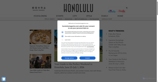 Security scan screenshot of https://www.honolulumagazine.com