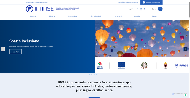 Security scan screenshot of https://www.iprase.tn.it/