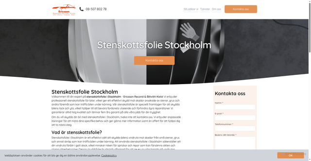 Security scan screenshot of https://stenskottsfoliestockholm.se