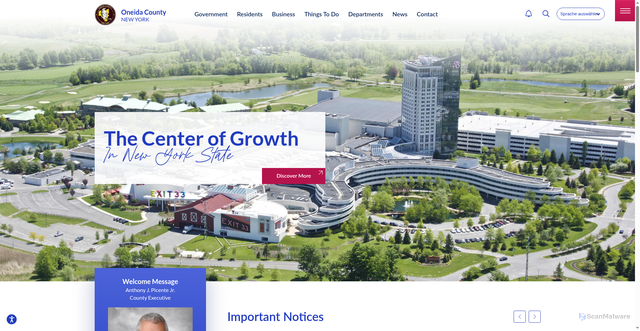 Security scan screenshot of https://oneidacountyny.gov/