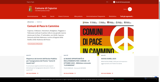 Security scan screenshot of https://www.comune.capurso.bari.it/