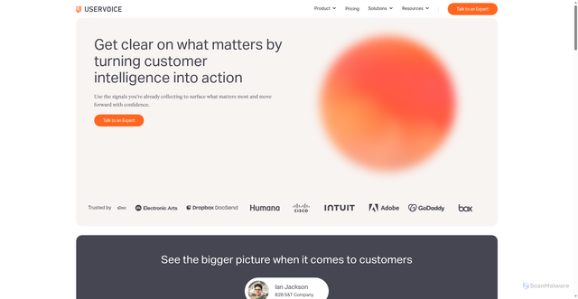 Security scan screenshot of https://by2.uservoice.com