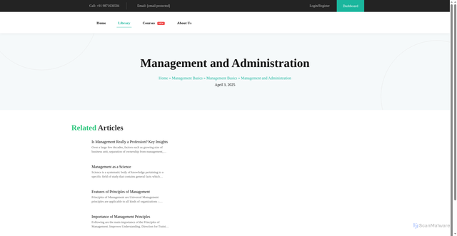 Security scan screenshot of https://www.managementstudyguide.com/management_administration.htm