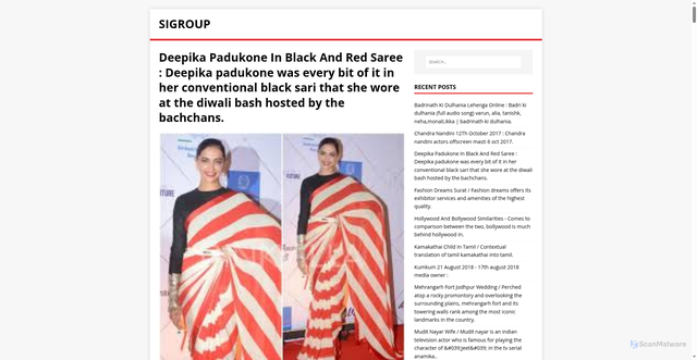 Security scan screenshot of https://pursegin.pages.dev/post/deepika-padukone-in-black-and-red-saree/