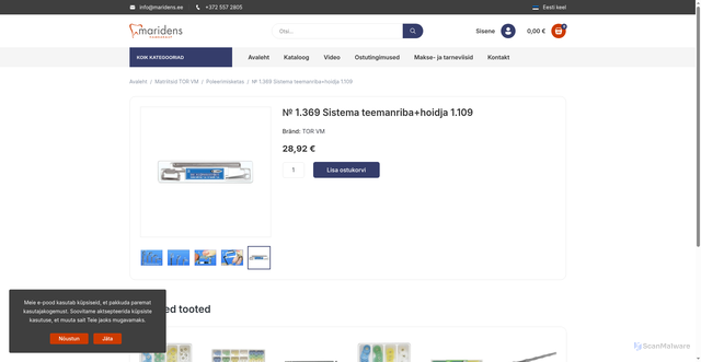 Security scan screenshot of https://maridens.ee/et/poleerimisketas/253-no-1369-sistema-teemanriba-hoidja-1109.html