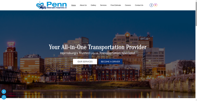 Security scan screenshot of https://www.pennmedicaltrans.com