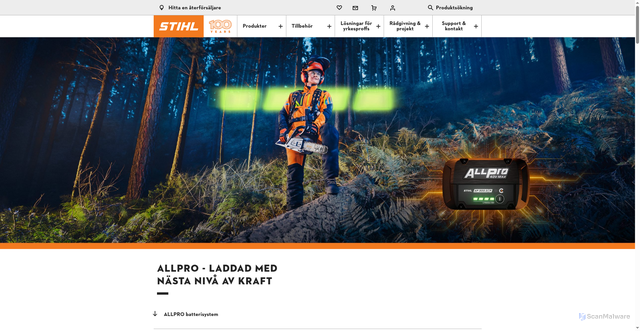 Security scan screenshot of https://www.stihl.se/sv/allpro?utm_campaign=tkm_2026-se_ALLPRO&utm_content=svensk-golf&utm_source=newsletter&utm_medium=email&dt_id=fcd58f97-538d-4232-8bec-ce92f0c0cceb