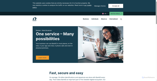 Security scan screenshot of https://www.bankid.com/