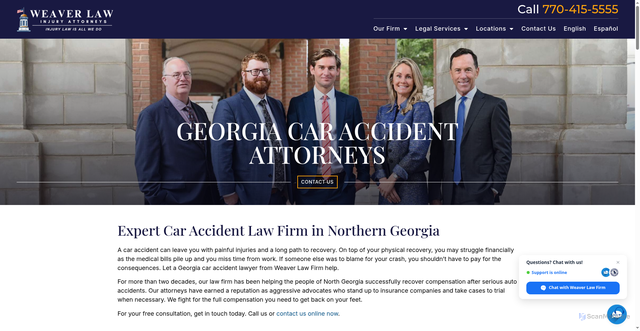 Security scan screenshot of https://weaverfirm.com/car-accident-lawyer/