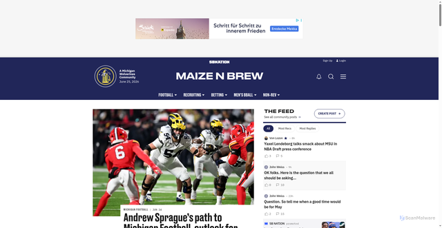 Security scan screenshot of https://platform.maizenbrew.com