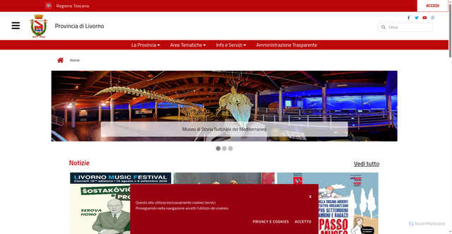 Security scan screenshot of https://www.provincia.livorno.it
