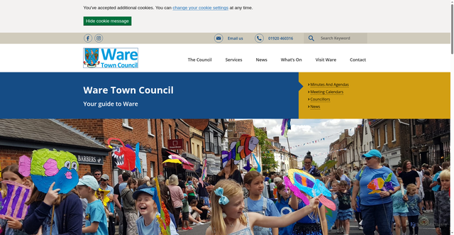Security scan screenshot of https://www.waretowncouncil.gov.uk/