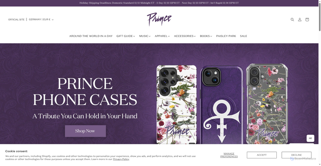 Security scan screenshot of https://store.prince.com/