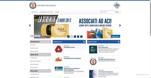Security scan screenshot of https://catanzaro.aci.it/