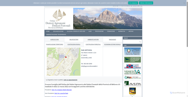 Security scan screenshot of https://www.agronomiforestalibl.it