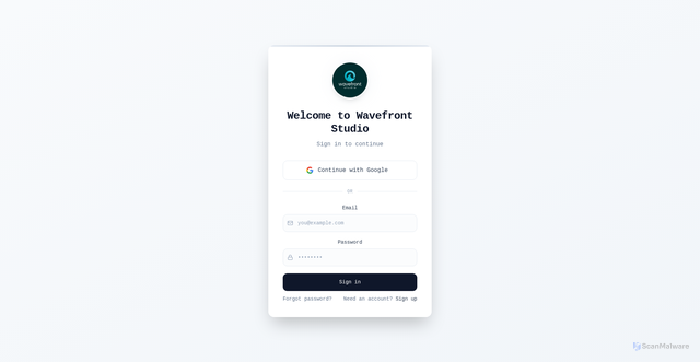 Security scan screenshot of https://wavefrontstudiostaff.com/