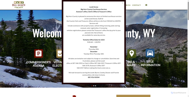 Security scan screenshot of https://bighorncountywy.gov/