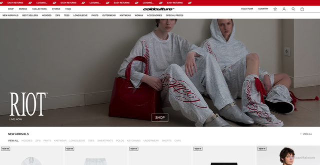 Security scan screenshot of https://coldcultureworldwide.com