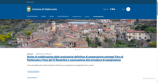 Security scan screenshot of https://www.comune.vallecrosia.im.it/