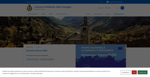 Security scan screenshot of https://comune.rhemes-st-georges.ao.it/