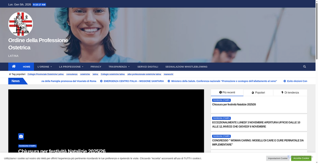 Security scan screenshot of https://www.ordineostetrichelatina.it/