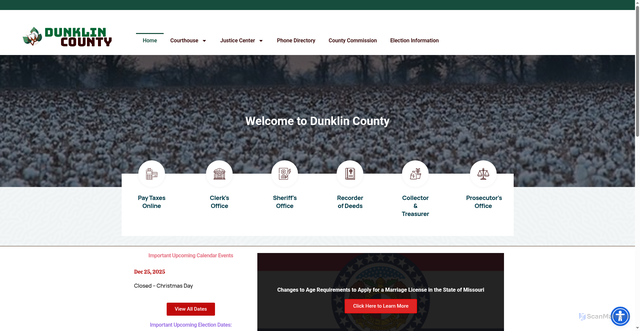 Security scan screenshot of https://dunklincounty.gov/