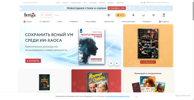 Security scan screenshot of https://fkniga.ru