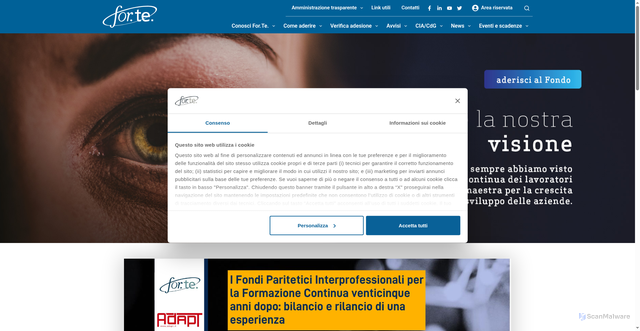 Security scan screenshot of https://www.fondoforte.it/