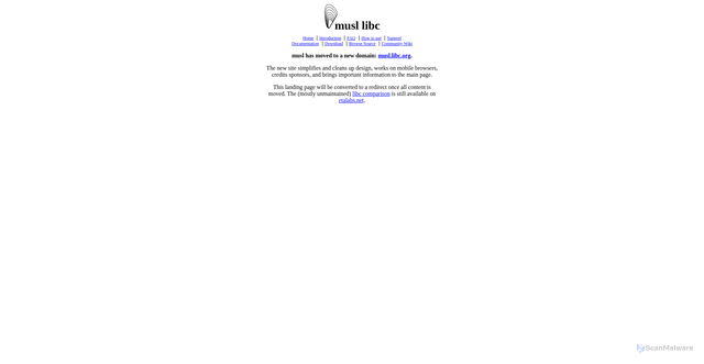 Security scan screenshot of https://musl-libc.org