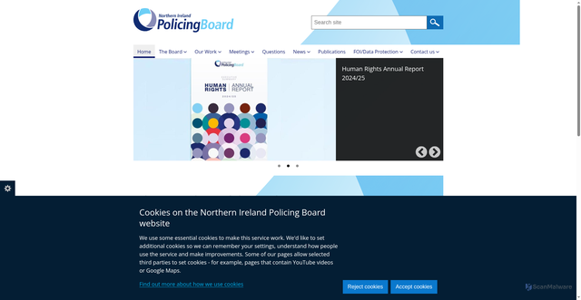 Security scan screenshot of https://www.nipolicingboard.org.uk/