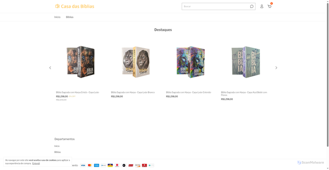 Security scan screenshot of http://casadasbiblias.com/