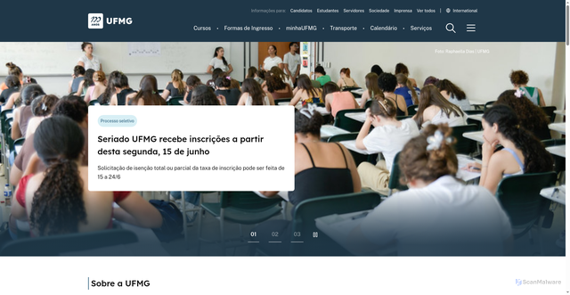 Security scan screenshot of http://www.ufmg.br