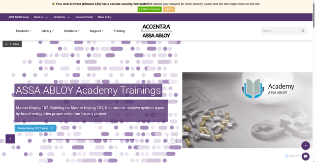 Security scan screenshot of https://accentra-assaabloy.com