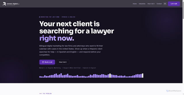Security scan screenshot of https://romero-digital.com/en/digital-marketing-for-law-firms/