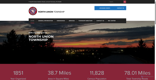 Security scan screenshot of https://northuniontownship-pa.gov/