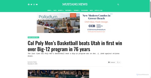 Security scan screenshot of https://mustangnews.net/cal-poly-mens-basketball-upset/