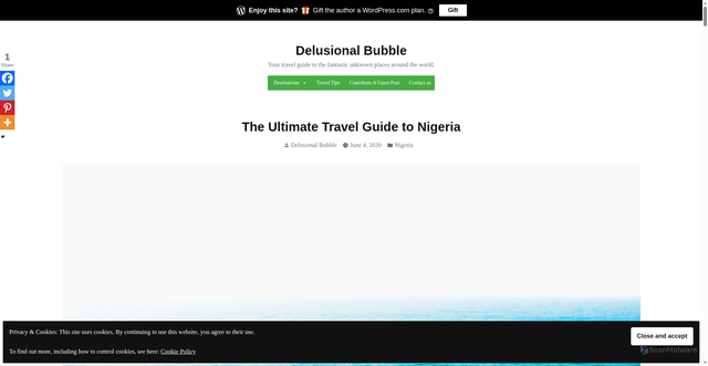 Security scan screenshot of https://delusionalbubble.com/nigeria-africas-most-populated-country/