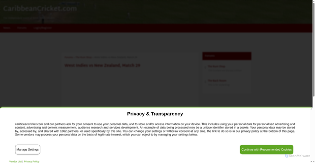 Security scan screenshot of https://caribbeancricket.com/topic/1164068