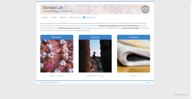 Security scan screenshot of https://durrantlab.pitt.edu