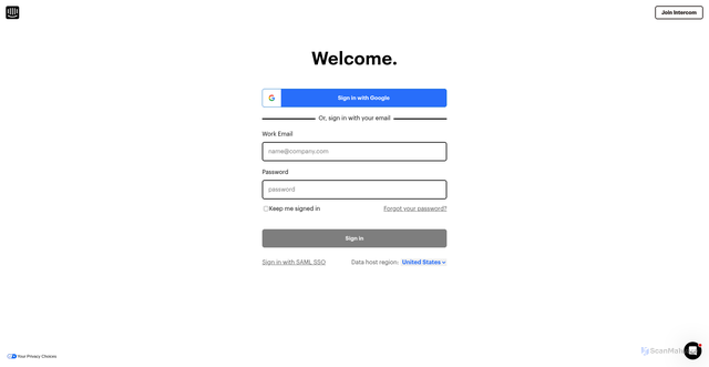 Security scan screenshot of https://app.intercom.com