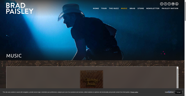 Security scan screenshot of https://www.bradpaisley.com/music