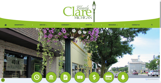 Security scan screenshot of https://cityofclare.gov/