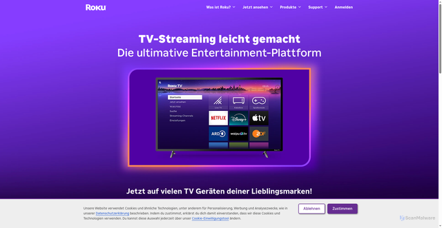 Security scan screenshot of https://www.roku.com