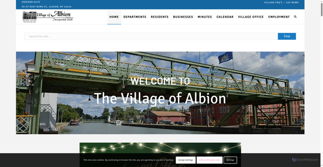 Security scan screenshot of https://villageofalbionny.gov/