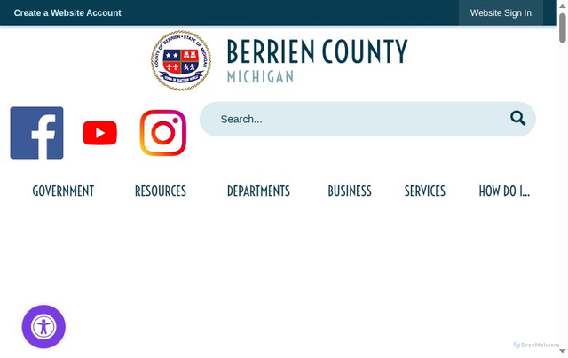 Security scan screenshot of https://www.berriencountymi.gov/