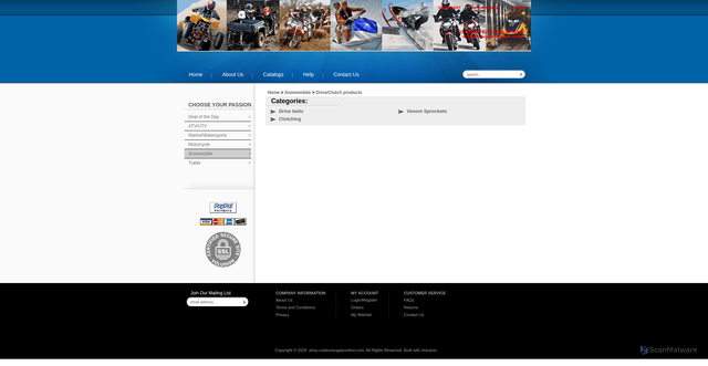Security scan screenshot of https://shop.outdoorsupplyonline.com/drivetrain-products-s/1847.htm